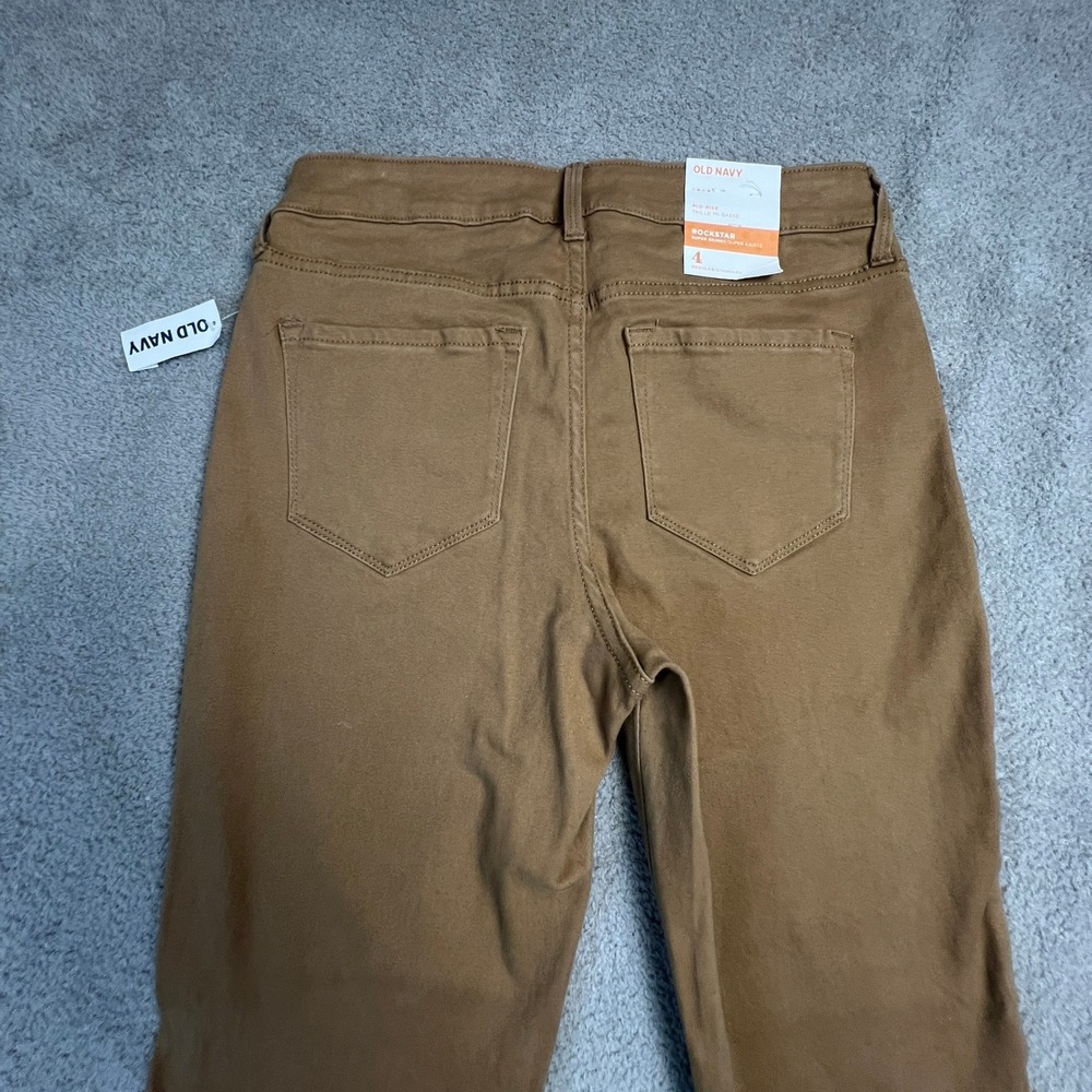 Rockstar Super Skinny Jeans‎ Size 4R Mid Rise Brown Tan Old Navy - Picture 14 of 14